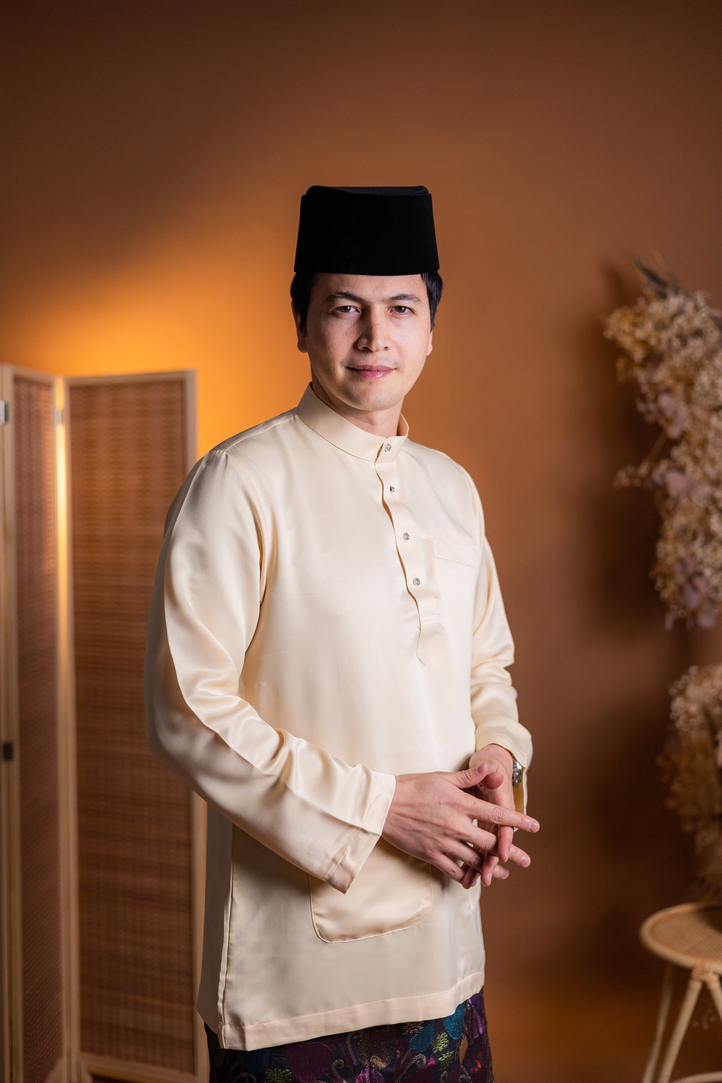 Maysha Baju Melayu Modern Regular Fit Satin Silk