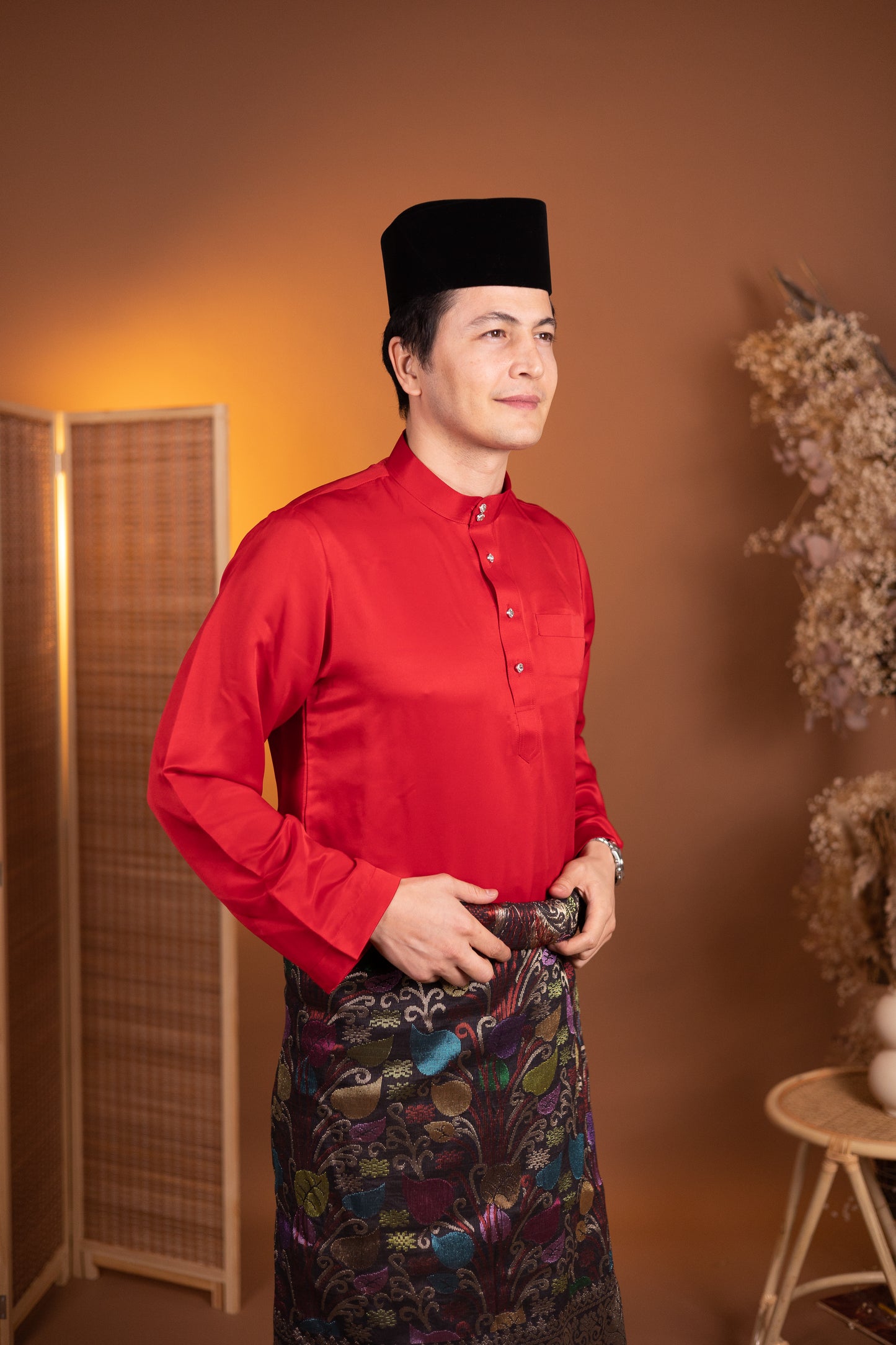 Maysha Baju Melayu Modern Regular Fit Satin Silk