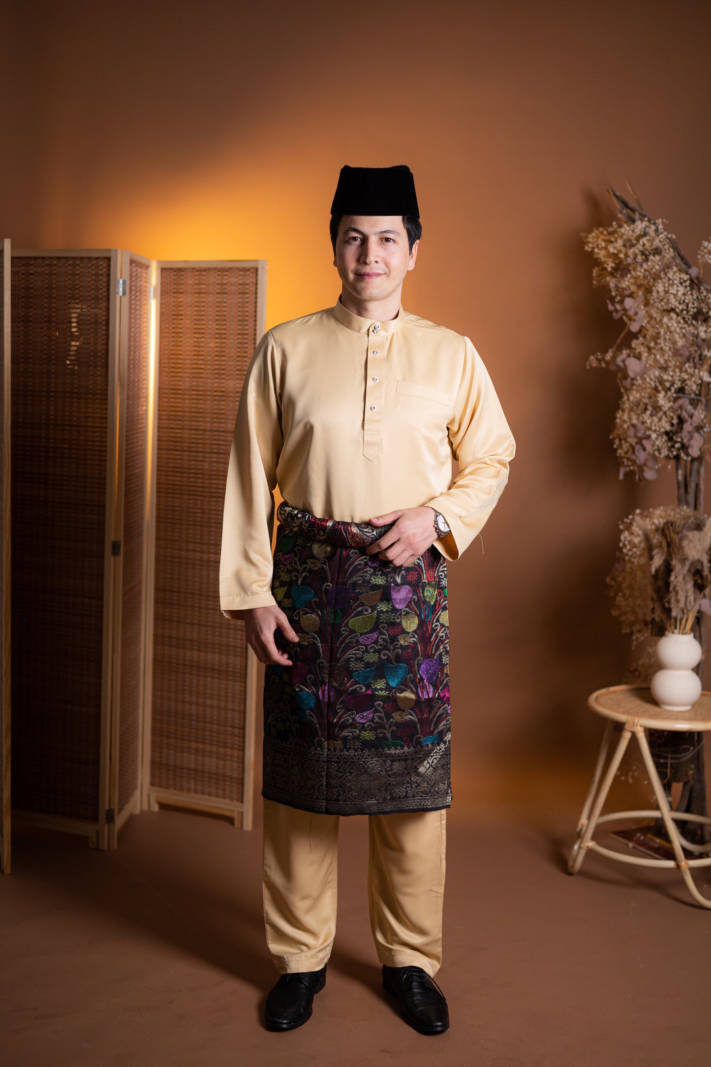 Maysha Baju Melayu Modern Regular Fit Satin Silk