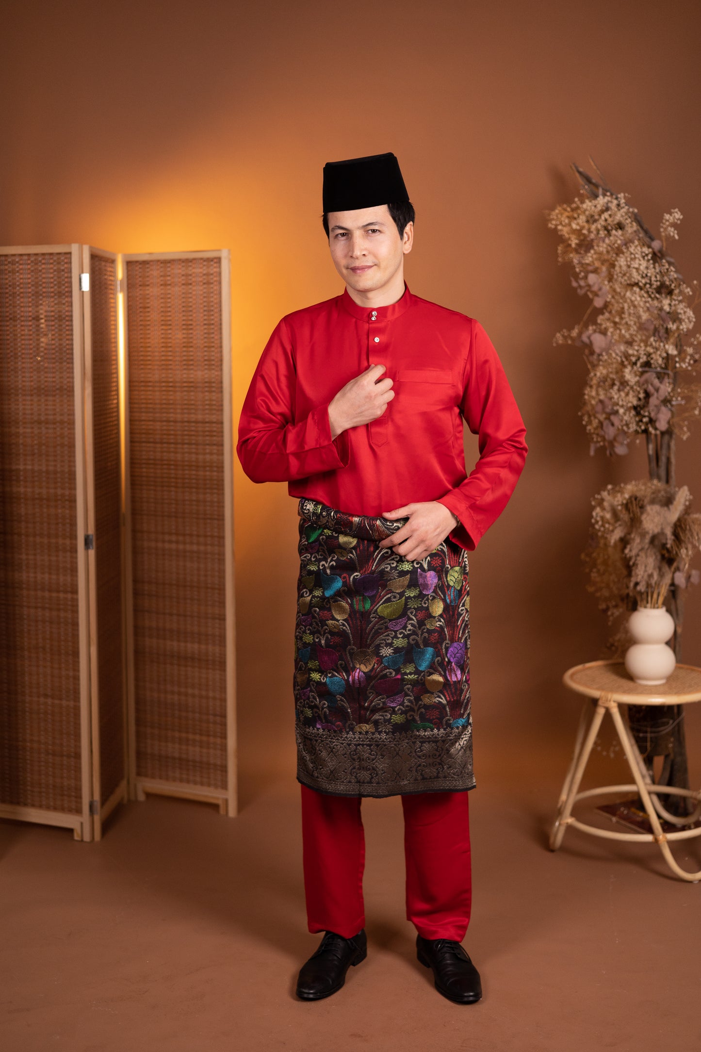 Maysha Baju Melayu Modern Regular Fit Satin Silk