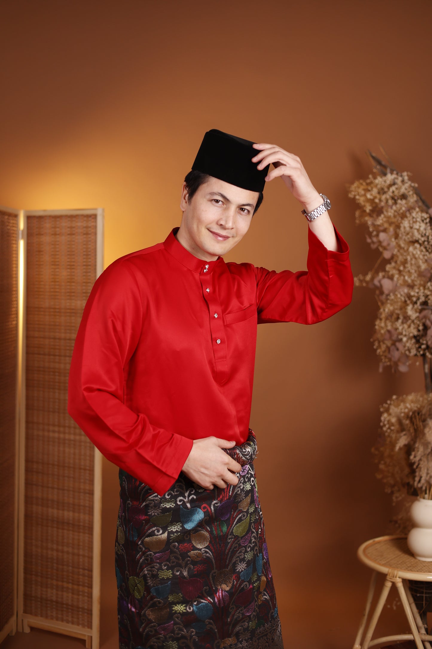 Maysha Baju Melayu Modern Regular Fit Satin Silk