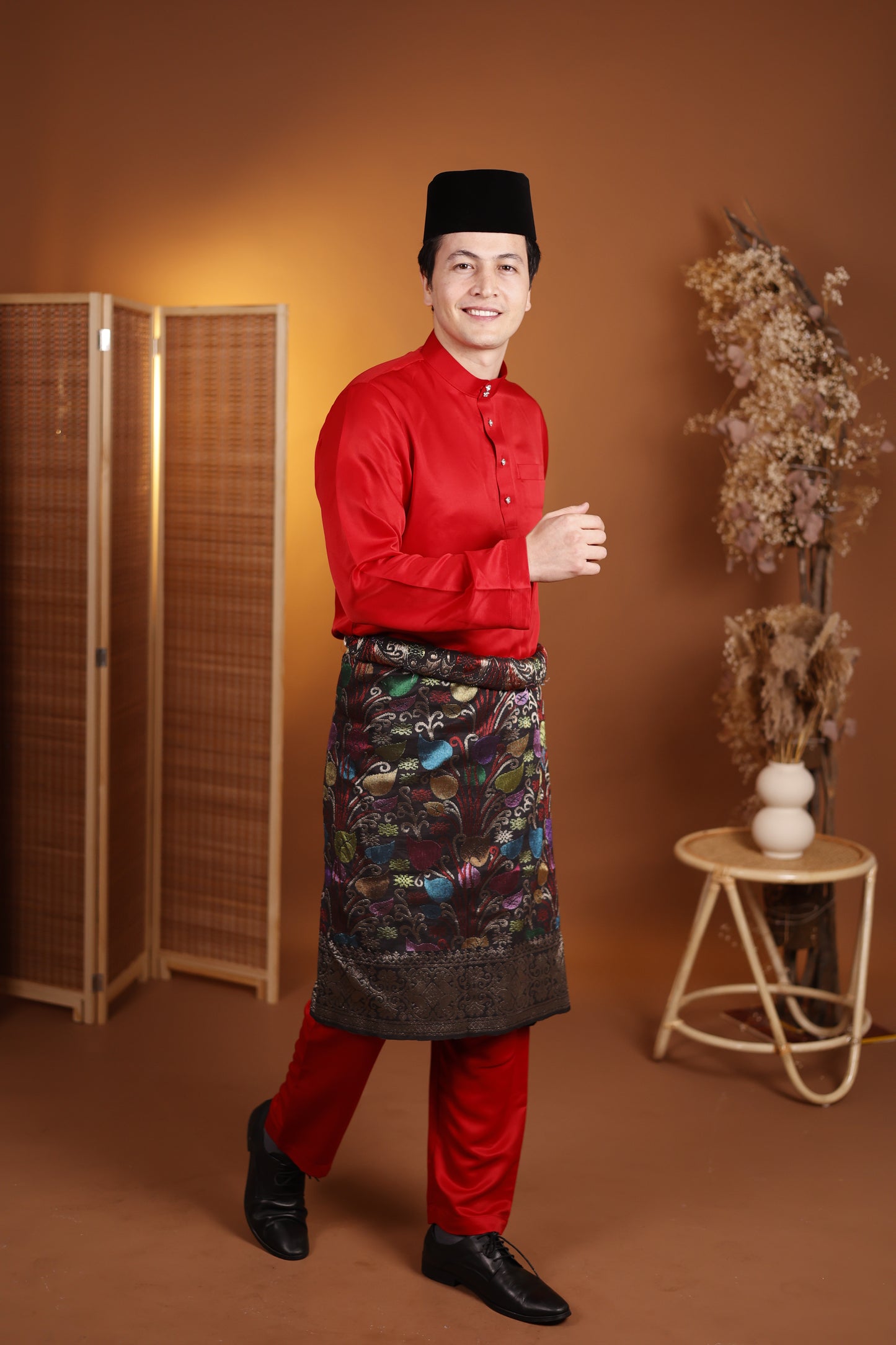 Maysha Baju Melayu Modern Regular Fit Satin Silk